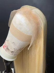 WholeSale Full Lace Blonde Wig,Virgin 613 Full Lace Wig Human Hair,Lace Frontal 613 Wig Peruvian Cuticle Aligned <strong>Raw</strong> Wigs - Product Image 5