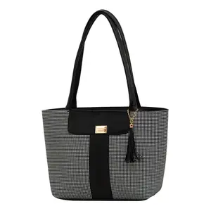 Bolso Cuadri para Mujer Fana Isadora, Bolso de Papel Blanco con Asas Planas y Cierre, Accesorios de Moda Veganos para Adultos - Product Image 1