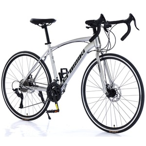 Vélo de course sur route 700C, 21 vitesses, freins à disque, cadre rigide (sans amortisseur arrière), fourche en acier, jantes en alliage d'aluminium, ordinaire - Product Image 1