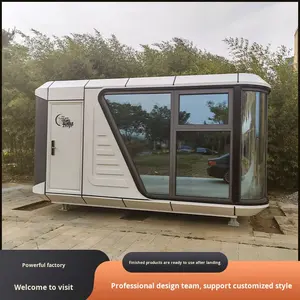 แคปซูลขนาดเล็ก โรงแรมอลูมิเนียมแบบเคลื่อนย้ายได้ สำหรับพักตากอากาศในพื้นที่ท่องเที่ยว โรงแรมขนาดเล็ก วิลล่าพร้อมระเบียง ดีไซน์สแกนดิเนเวียน ผลิตจากกราฟีน - Product Image 2