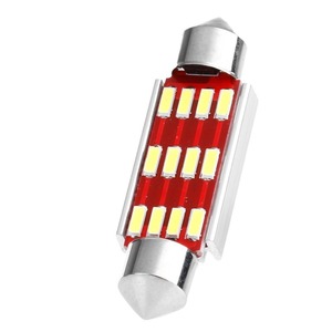 Ampoule LED double pointe avec décodage Canbus 4014 12SMD, lampe intérieure de voiture 12 V, éclairage de plafond adaptable - Product Image 4
