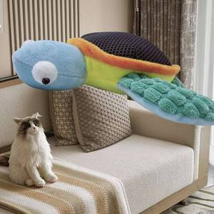 Cartoon <b>Turtle</b> Electric Cat <b>Toy</b> USB Rechargeable Flapping Wings Plush Interactive Pet <b>Toy</b> - Product Image 2