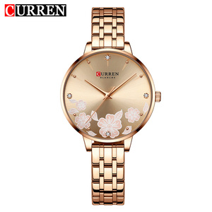 Montre à quartz CURREN 9068 pour femmes, avec aiguilles lumineuses, calendrier, montre-bracelet de luxe en acier inoxydable, style business et mode. - Product Image 2