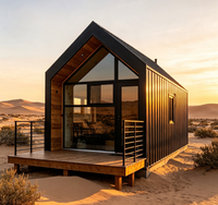 Kits de maisons en acier léger pour usage commercial, maison préfabriquée modulaire détachable à toit triangulaire moderne, maison d'hôtes, hôtel de villégiature