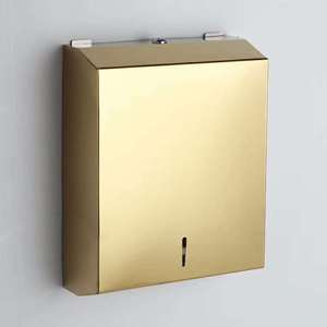 Oro rosa in acciaio inox di modo lungo rettangolo Z piega verticale del supporto di carta igienica rotolo - Product Image 3