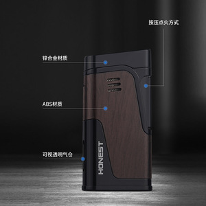 Briquet gonflable coupe-vent JOFI à double flamme directe, embout métallique pour cigares, ensemble cadeau portable - Product Image 4