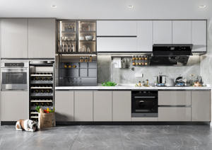 SANTOPOVA Cuisine sur mesure de style campagnard, armoires bleues modulaires, luxe, style shaker, bois, évier en granit, fourni par l'usine, PVC Prodeco - Product Image 6