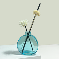 Diffuseur de parfum en verre rond multicolore bleu clair et rose clair, flacon rechargeable pour décoration intérieure