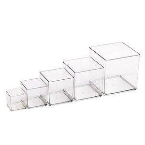 Pots de fleurs en acrylique <span class=keywords><strong>Transparent</strong></span> épaissi plantes vertes hydroponiques carrées tulipes Arrangement succulent petites boîtes en plastique carrées - Product Image 3
