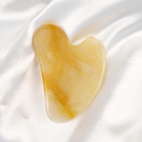 Planche Gua Sha en Quartz Doré, Pierre Gua Sha en Jade Naturel, Outil de Massage Visage et Cou en Quartz Rose