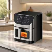 Friteuse à air manuelle 8,5 L 1700 W à prix de gros avec panier unique antiadhésif et poignée froide au toucher pour une cuisine sécurisée