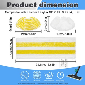 Remplacement pour les coussinets <span class=keywords><strong>de</strong></span> nettoyage à la vapeur lavables et réutilisables en microfibre pour <span class=keywords><strong>nettoyeur</strong></span> vapeur <span class=keywords><strong>Karcher</strong></span> EasyFix SC2 SC3 SC4 SC5 - Product Image 2