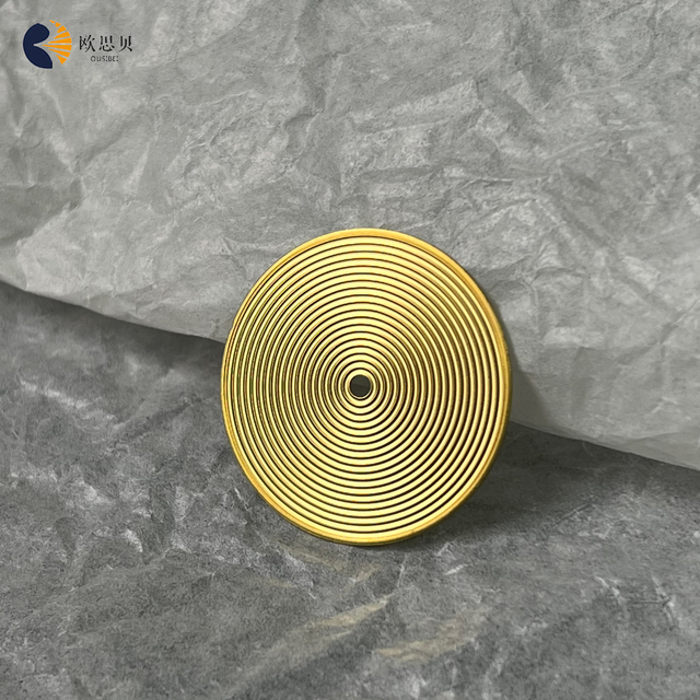 Custom Eco-Friendly Brass Watch Dial 28.7*0.4mm Golden Applied Index Parts Calendar Oil Pressure Pattern 27.8*0.4mm Customizable