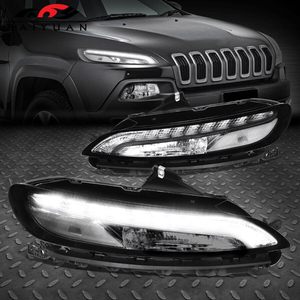 For 14-18 Jeep Cherokee Parking Light Turn Signal Lamps Chrome/clear 68321886AA 68321887AA - Product Image 1