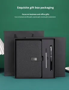 Customized Logo Luxury <b>A5</b> PU Leather Hardcover Corporate Business Gift Diary <b>Notepad</b> with Pen USB and Gift Box - Product Image 5