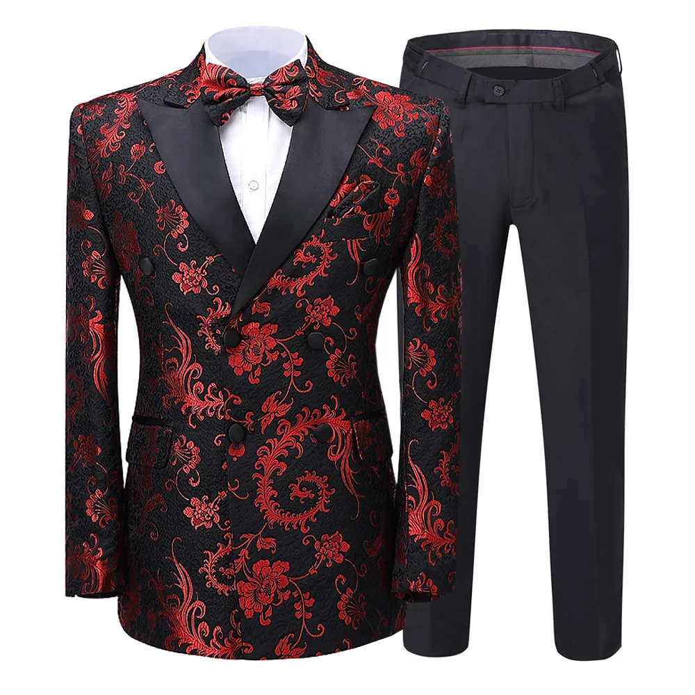 Custom Size Jacquard men's suit Fabric Fashion mens wedding suits slim fit