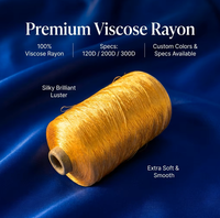 Glanzend Goud 100% Viscose Rayon Filament 300D voor Borduren, Naaiwerk, Premium Kleding, Huistextiel