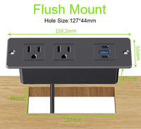Enchufe de Corriente Oculto Estándar Estadounidense con USB Integrado, Solución que Ahorra Espacio para Oficina, Hogar y Cocina