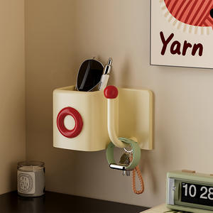 Wall-Mounted Plastic Bathroom <strong>Storage</strong> Rack No-Drill Hair <strong>Tie</strong> Headband Holder Draining Comb Hair Accessory <strong>Storage</strong> <strong>Box</strong> - Product Image 3