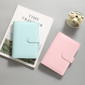 Macaron colore grazioso cartoleria notebook raccoglitore A5 diario ufficio logo personalizzato semplice filo con copertina rigida a foglia larga - Product Image 3