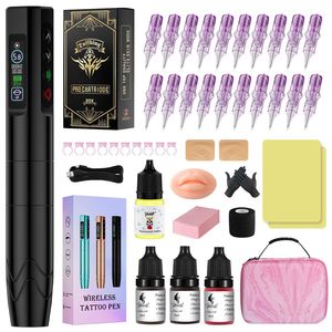 Máquina de tatuaje inalámbrica de alta calidad, Motor multifunción sin tarjeta, conjunto completo, <span class=keywords><strong>Kit</strong></span> de máquina profesional de doble batería - Product Image 4