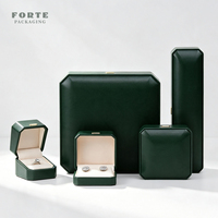 FORTE Recycelbare Grüne PU-Leder Ring- und Halsketten-Box Personalisierte Armband-Schmuckbox Großhandel mit Logo