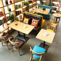 Combinaison Table-Chaise Personnalisée en PU, Style Moderne et Minimaliste, pour Cafés, Restaurants, Salons de Thé, Hamburgers et Restaurants de Hot Pot