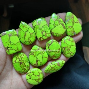 Piedra preciosa suelta de cabujón Mohave turquesa de Dalia verde para la fabricación de joyas, piedra lisa Natural Ideal para anillos - Product Image 2