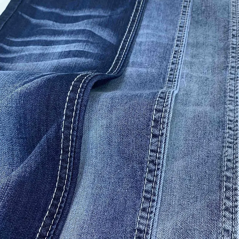 Производитель джинсов под заказ, 7 унций, темно-синие хлопковые джинсы, китайская НЕОБРАБОТАННАЯ эластичная джинсовая ткань
