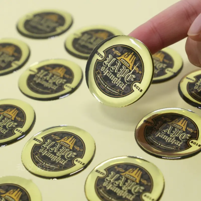 Custom 3D Label Printing Epoxy Domed Resin Sticker Waterproof Crystal Resin Domed Stickers