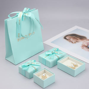 Directo de fábrica verde turquesa COLLAR COLGANTE pulsera anillo pendiente regalo embalaje joyería conjunto caja con bolsa de papel - Product Image 2