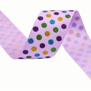 Ruban gros-grain à pois scintillants pour Halloween, 3,8 cm, 10 yards, pour emballage cadeau et décoration de fête - Product Image 3