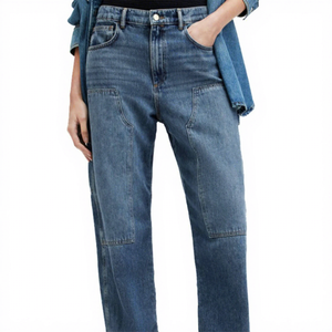 Pantalon en jean décontracté pour femmes grande taille, qualité supérieure, écologique, respirant, 100% coton, design de pantalon en jean - Product Image 1