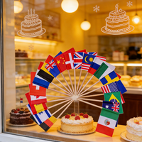JIAHUI Mini-drapeaux jetables écologiques en bambou pour la décoration de burgers et cupcakes, drapeaux personnalisés pour cure-dents