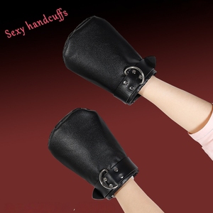 Gants de bondage BDSM en PU noir, taille ajustable, jouet érotique SM pour adultes, pattes de chien extrêmes pour couples - Product Image 4