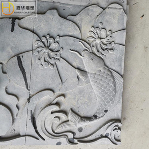 JIAHUA SCULPTURE <b>Stone</b> Relief Wall Hanging Chinese Style Marble Carving <b>Landscape</b> Art Decorative Background Panel - Product Image 2