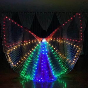 <span class=keywords><strong>Ali</strong></span> Dorate Luminose a LED per Danza del Ventre, Mantello a Farfalla, Accessori per Spettacoli di Halloween e Natale, Costume per Feste in Fibra di Poliestere - Product Image 3