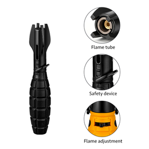 Encendedor de butano con brazo oscilante en forma de <span class=keywords><strong>granada</strong></span>, encendido con un solo toque, bloqueo de fuego, antorcha de gas ajustable, resistente al viento para encendido en camping - Product Image 5
