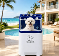 Station de lavage pour chiens autoportante et portable avec chauffe-eau intégré – Bain chaud mobile pour toilettage