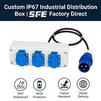 Boîtier de distribution SFE personnalisé IP67 avec interrupteur, prise industrielle à deux broches, matériau en acier pour équipement électrique