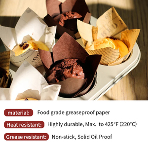 Tulip Trang Trí Dùng Một Lần Giấy Bánh Ly Không Thấm Mỡ Muffin Và Cupcake Nướng Khuôn Thanh Lịch Hoa Lót Cho Công Cụ Nướng Bánh - Product Image 5