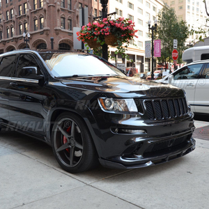 Kit carrosserie 3 pièces pour pare-chocs avant de Jeep Grand Cherokee SRT8 2012-2016, style carbone noir brillant, avec séparateur et spoiler SRT - Product Image 4