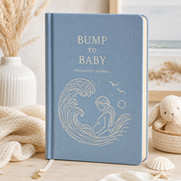LABON Journal de grossesse personnalisé « Bump to Baby », cadeau souvenir en lin, journal de maternité pour les étapes importantes, cadeau de luxe pour baby shower, vente en gros