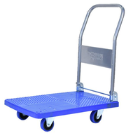 Chariot à plateforme pliable de 400 kg avec roues TPR silencieuses pour la logistique d'entrepôt