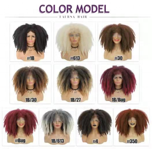 Perruques à lacet frontal en cheveux afro crépus de 14 pouces pour femmes noires africaines, tresses synthétiques Marley, perruques au crochet - Product Image 5