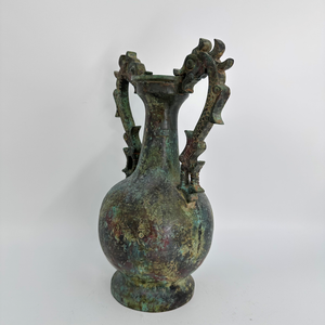 드래곤 귀를 가진 청동 꽃병 용 주조를위한 고대의 리베어를 특징으로하는 금속 공예품 - Product Image 4