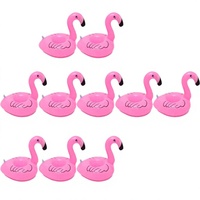 Lot de 15 porte-gobelets gonflables en plastique, design flamant rose, flotteurs pour boissons, supports de gobelets, sous-verres pour fête au bord de la piscine, capacité de 100 kg