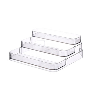 Transparent Double Layer Acrylic <b>Perfume</b> Organizer Cosmetic Storage <b>Tray</b> Desk Makeup Holder Luxury Style Plastic Material - Product Image 4