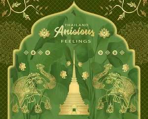 วอลเปเปอร์สไตล์ไทยวอลล์เปเปอร์โรงแรมติดผนังพื้นหลังผนังสไตล์เอเชียตะวันออกเฉียงใต้จิตรกรรมฝาผนังช้างไทยร้านอาหารวอลเปเปอร์ - Product Image 6