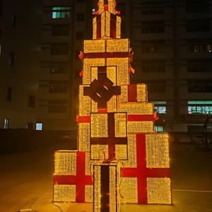 Boîte cadeau LED 3D personnalisée pour les décorations de Noël et de fêtes, centres commerciaux, <span class=keywords><strong>parcs</strong></span> - Product Image 6